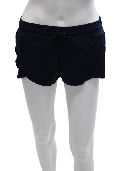 Athleta Womens Athletic Blue Nylon Shorts Drawstring Size XS