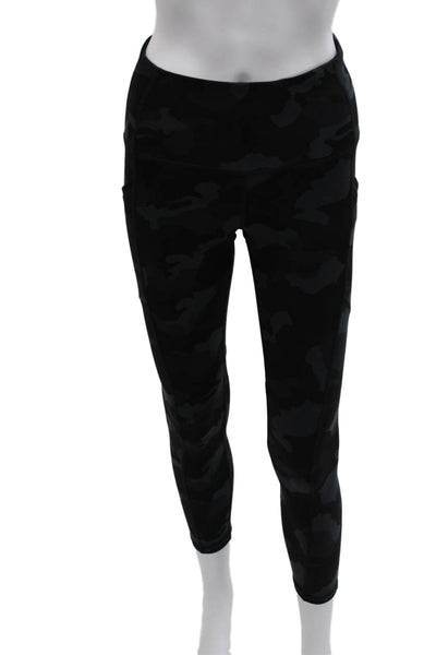 Yogalicious Womens Camouflage Ankle Leggings Black Polyester Size S