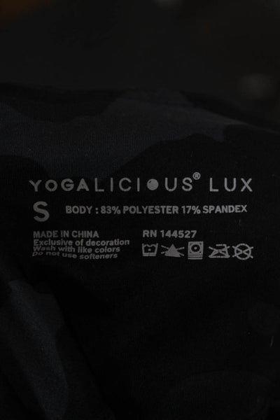 Yogalicious Womens Camouflage Ankle Leggings Black Polyester Size S