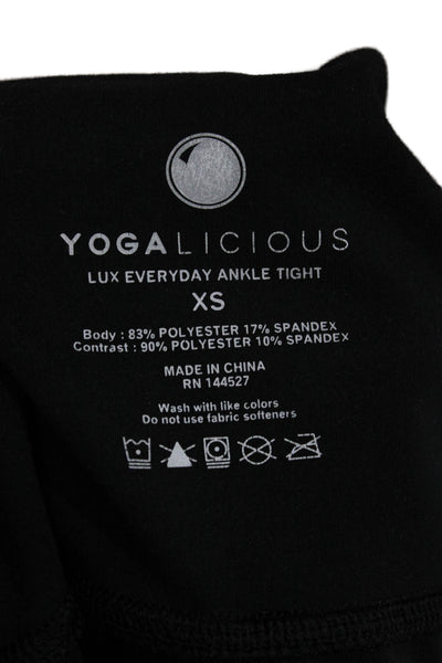 Yogalicious Womens Ankle Leggings Black Polyester Size XS