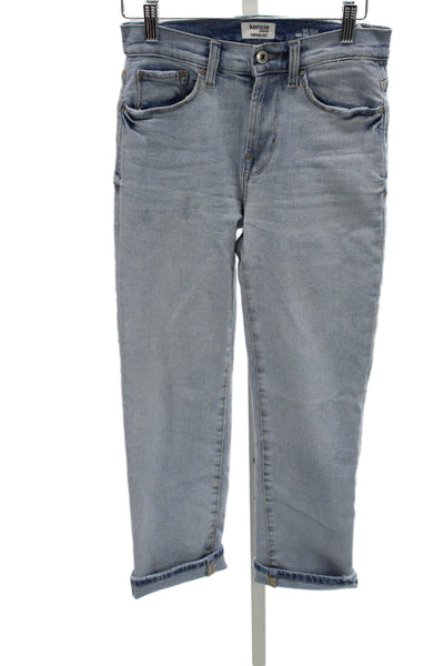 kensie Womens Straight Jeans Blue Mid Rise Cotton Blend Size 25