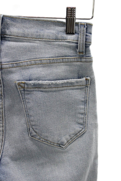 kensie Womens Straight Jeans Blue Mid Rise Cotton Blend Size 25