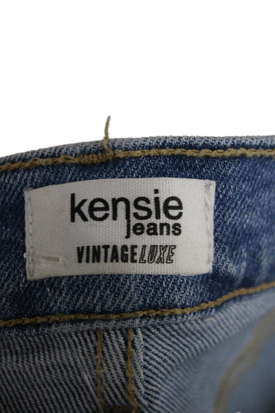 kensie Womens Straight Jeans Blue Mid Rise Cotton Blend Size 25