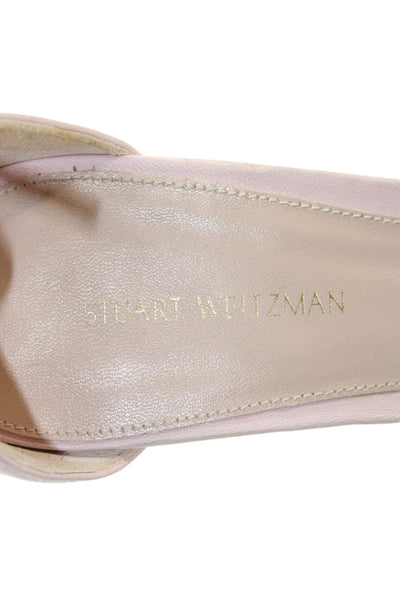Stuart Weitzman Womens Stiletto Leather Ankle Strap Sandals Pink Size 8M