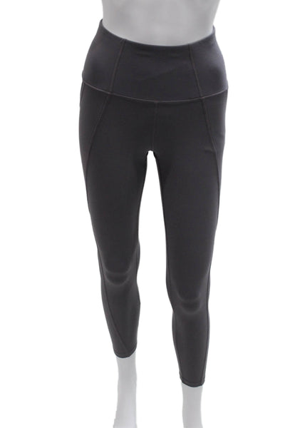 Apana Women Ankle Leggings Gray Polyester Pull On Size XS