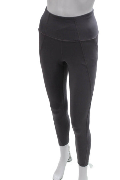 Apana Women Ankle Leggings Gray Polyester Pull On Size XS