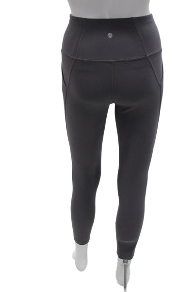 Apana Women Ankle Leggings Gray Polyester Pull On Size XS
