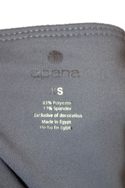 Apana Women Ankle Leggings Gray Polyester Pull On Size XS