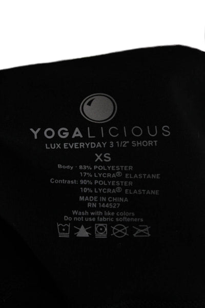 Yogalicious Women Athletic Shorts Black Polyester Size XS