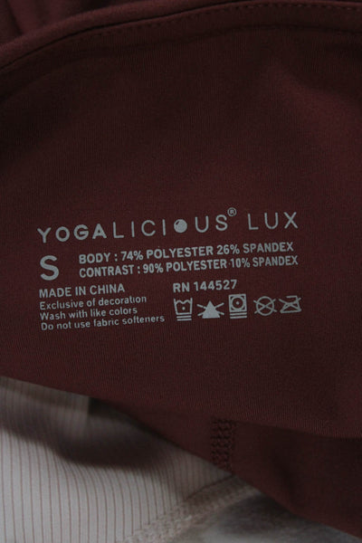 Yogalicious Womens Red Ankle Leggings Polyester Size S
