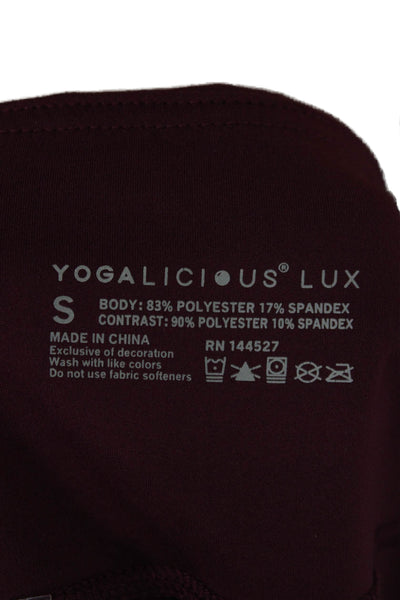 Yogalicious Womens Ankle Leggings Red Polyester Solid Size S