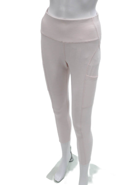 Apana Womens Capri Pink Polyester Blend Leggings Size S