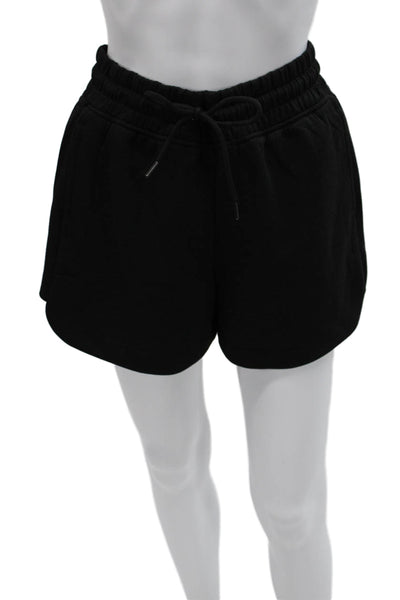 Yogalicious Womens Athletic Black Drawstring Polyester Shorts Size S