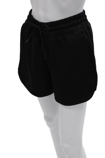 Yogalicious Womens Athletic Black Drawstring Polyester Shorts Size S