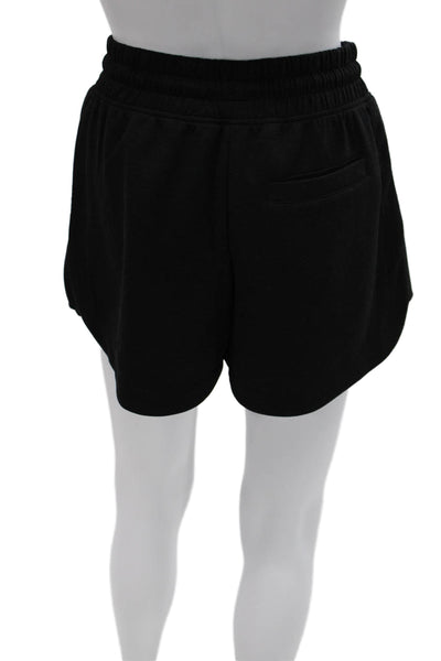 Yogalicious Womens Athletic Black Drawstring Polyester Shorts Size S