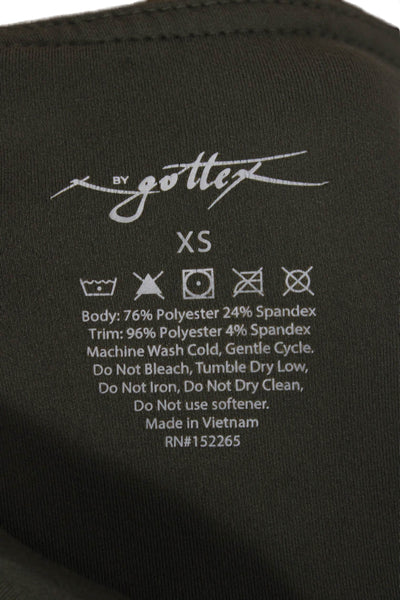 Gottex Women Capri Leggings Green Polyester Size XS