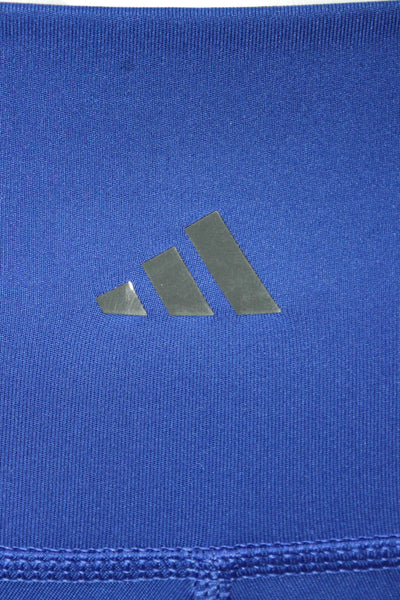Adidas Womens Ankle Leggings Blue Polyester Pull On Solid Size S