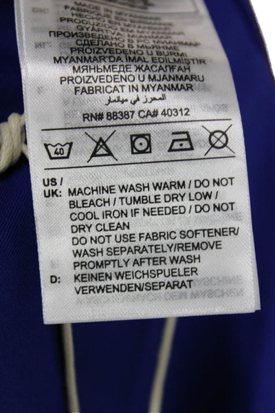 Adidas Womens Ankle Leggings Blue Polyester Pull On Solid Size S