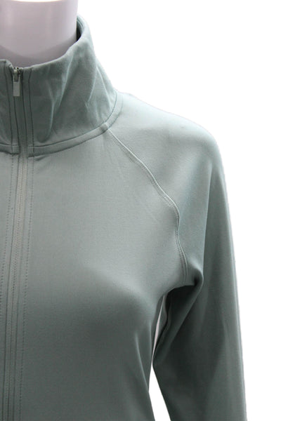 Jockey Womens Track Jacket Green Zip Long Sleeve Polyester Size XS