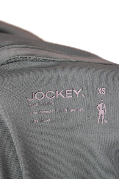 Jockey Womens Track Jacket Green Zip Long Sleeve Polyester Size XS