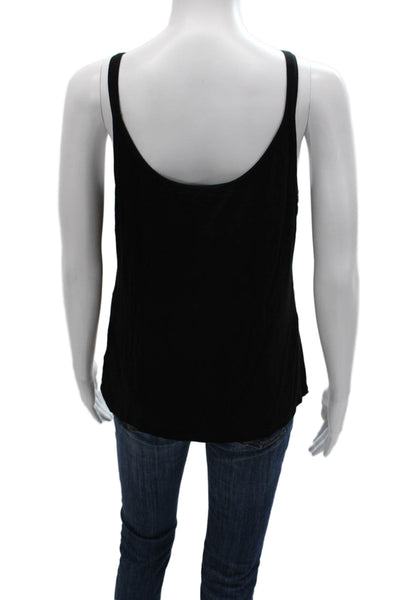 Max Mara Womens Viscose Scoop Neck Sleeveless Tank Black Size 46