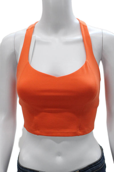 Beyond Yoga Womens Orange Sports Bra Scoop Neck Nylon Size XS