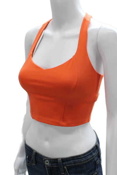 Beyond Yoga Womens Orange Sports Bra Scoop Neck Nylon Size XS