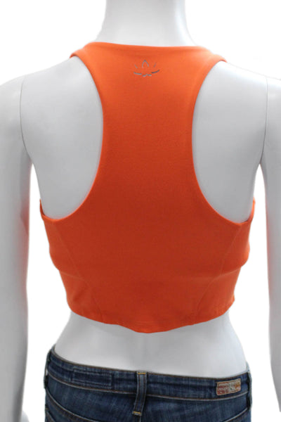 Beyond Yoga Womens Orange Sports Bra Scoop Neck Nylon Size XS