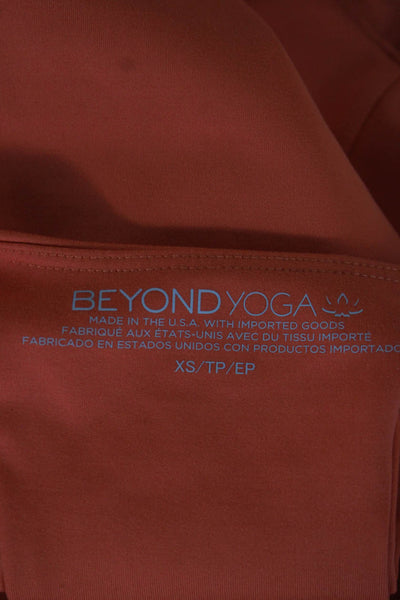Beyond Yoga Womens Orange Sports Bra Scoop Neck Nylon Size XS
