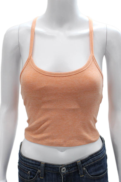 Beyond Yoga Womens Cropped Tank Orange Scoop Neck Sleeveless Polyester Size XS