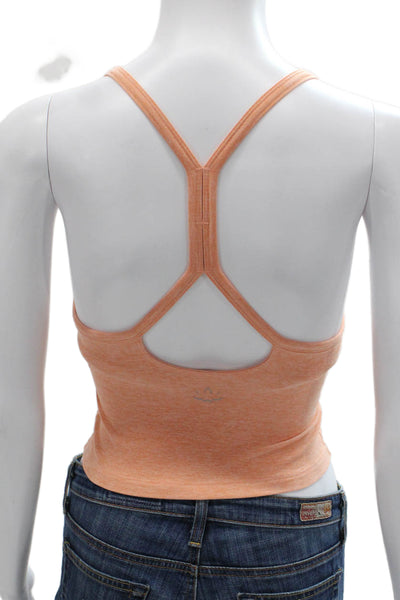 Beyond Yoga Womens Cropped Tank Orange Scoop Neck Sleeveless Polyester Size XS