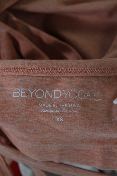 Beyond Yoga Womens Cropped Tank Orange Scoop Neck Sleeveless Polyester Size XS