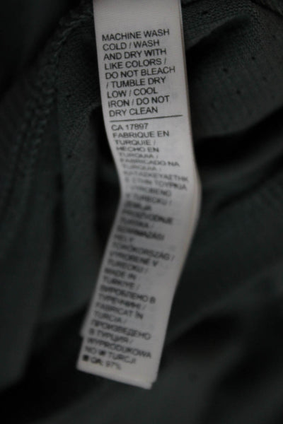 Athleta Women Basic Long Sleeve T Shirt Green Nylon Round Neck Size XS