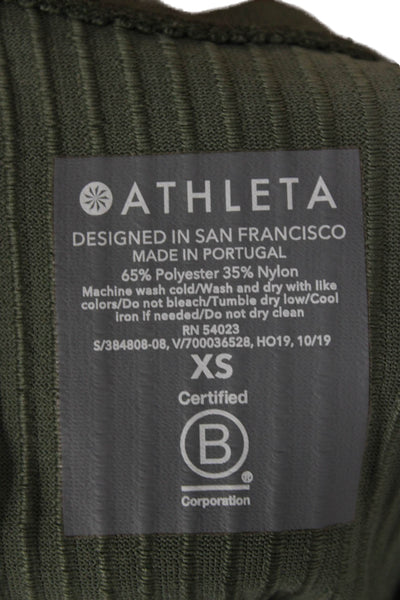 Athleta Womens Basic Sleeveless Round Neck Tank Green Polyester Size XS