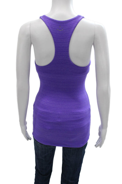 Beyond Yoga Womens Purple Striped Scoop Neck Tank Polyester Size XS