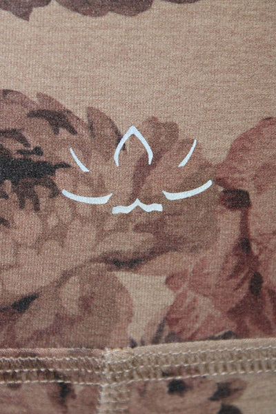 Beyond Yoga Womens Floral Ankle Leggings Beige Size XS