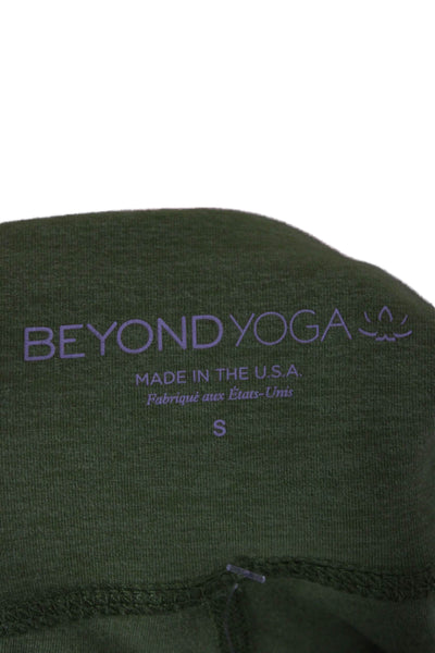Beyond Yoga Women Ankle Leggings Green Polyester Pull On Size S