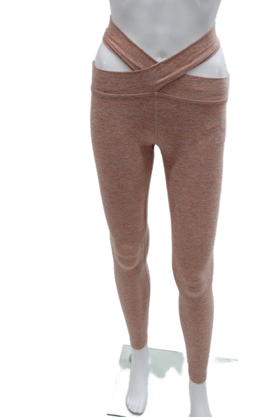 Beyond Yoga Women Ankle Leggings Orange Polyester Flecked Size XS