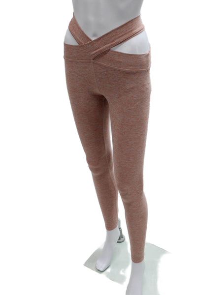 Beyond Yoga Women Ankle Leggings Orange Polyester Flecked Size XS