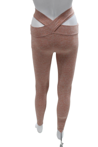 Beyond Yoga Women Ankle Leggings Orange Polyester Flecked Size XS