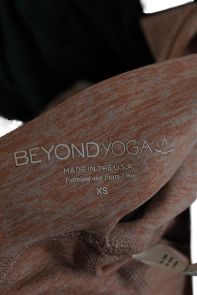 Beyond Yoga Women Ankle Leggings Orange Polyester Flecked Size XS