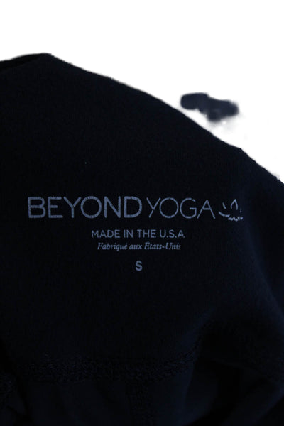 Beyond Yoga Women Ankle Leggings Blue Nylon Solid Pull On Size S