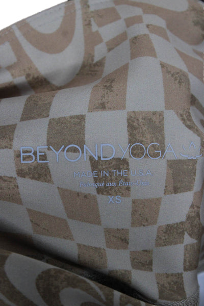 Beyond Yoga Women Ankle Leggings Multicolor Check Polyester Pull On Size XS