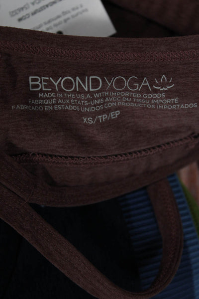 Beyond Yoga Womens Spaghetti Strap Scoop Neck Sports Bra Brown Size XS