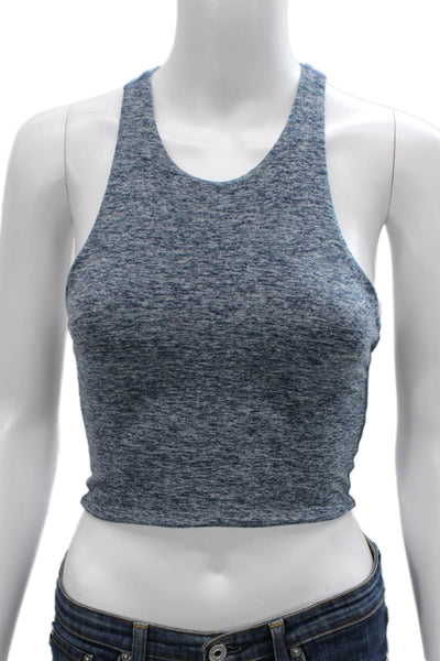 Beyond Yoga Women Cropped Tank Blue High Neck Sleeveless Size S
