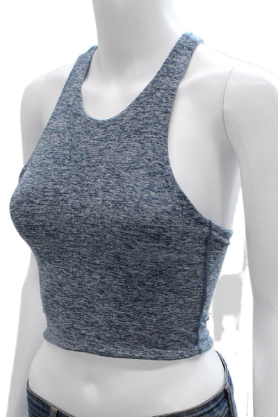 Beyond Yoga Women Cropped Tank Blue High Neck Sleeveless Size S