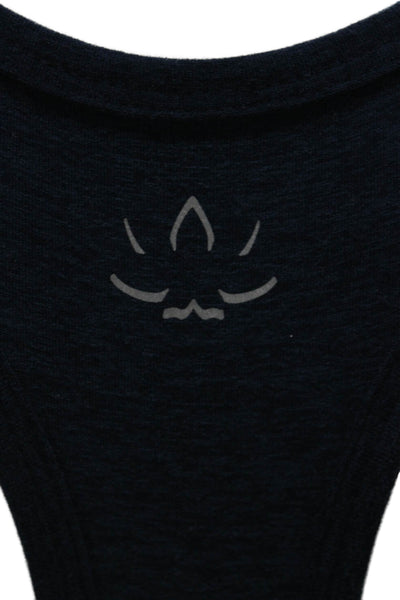 Beyond Yoga Womens Scoop Neck Ribbed Knit Trim Sports Bra Navy Size Small