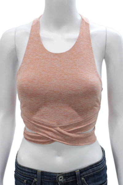 Beyond Yoga Womens High Neck Strappy Back Sports Bra Brown Size Small