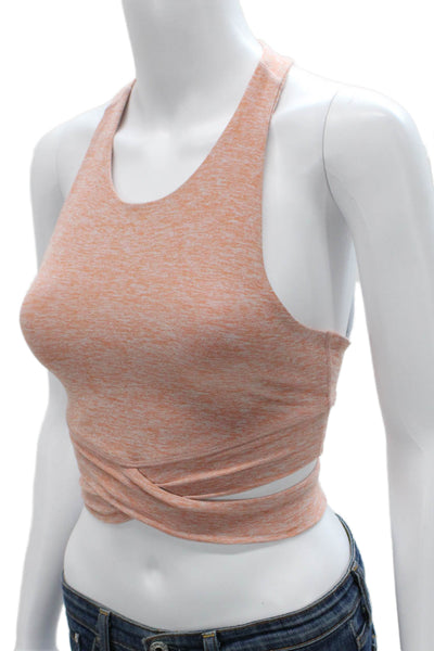 Beyond Yoga Womens High Neck Strappy Back Sports Bra Brown Size Small