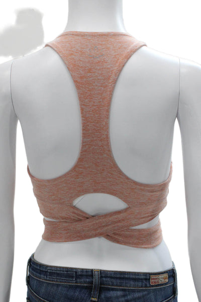 Beyond Yoga Womens High Neck Strappy Back Sports Bra Brown Size Small
